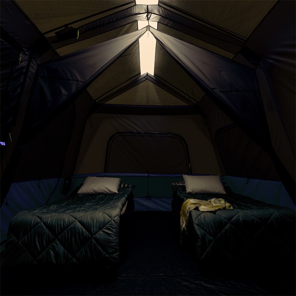 Core Equipment 14′ x 10′ Lighted Instant Cabin Tent with Screen Room. Sleep 10
