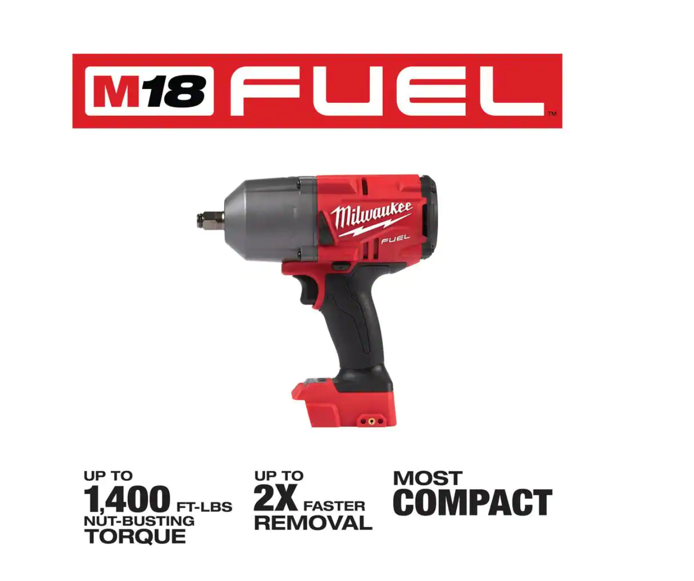 Milwaukee 2767-20-2960-20 M18 FUEL 18V Lithium-Ion Brushless Cordless 1/2 in. and 3/8 in. Impact Wrench with Friction Ring (2-Tool)