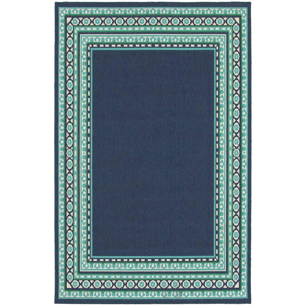 Home Decorators Collection  Tonga Navy 8 ft. x 11 ft. Indoor/Outdoor Patio Area Rug