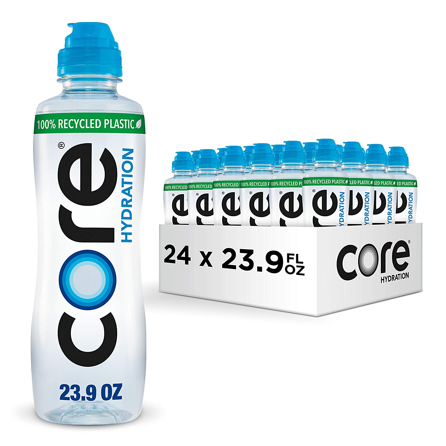 CORE Hydration. 23.9 Fl Oz (Pack of 24). Nutrient Enhanced Water. Perfect 7.4 Natural pH. Ultra-Purified With Electrolytes and Minerals. Sports Cap For Convenience