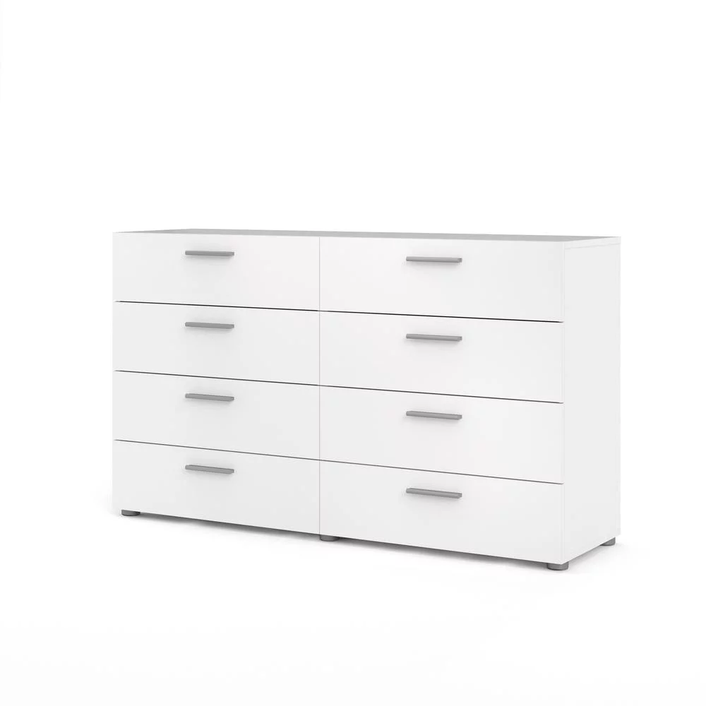 Tvilum Loft 8 Drawer Double Dresser . White