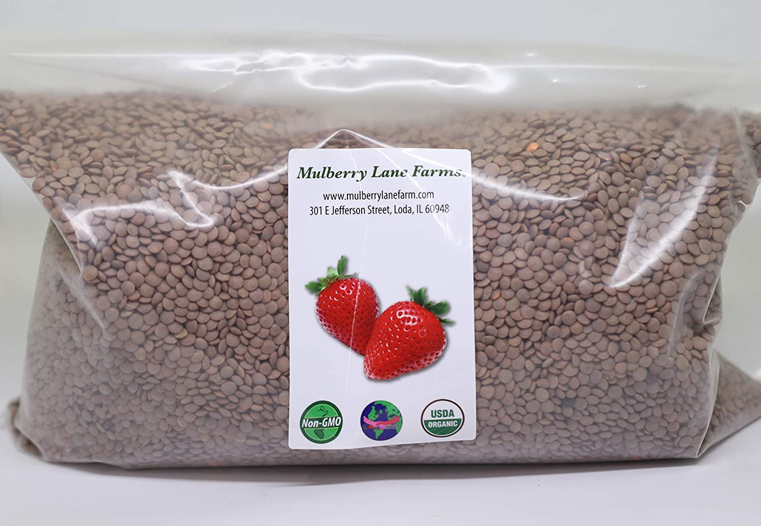 Brown Lentils. Small. 5 Pounds USDA Certified Organic. Non-GMO