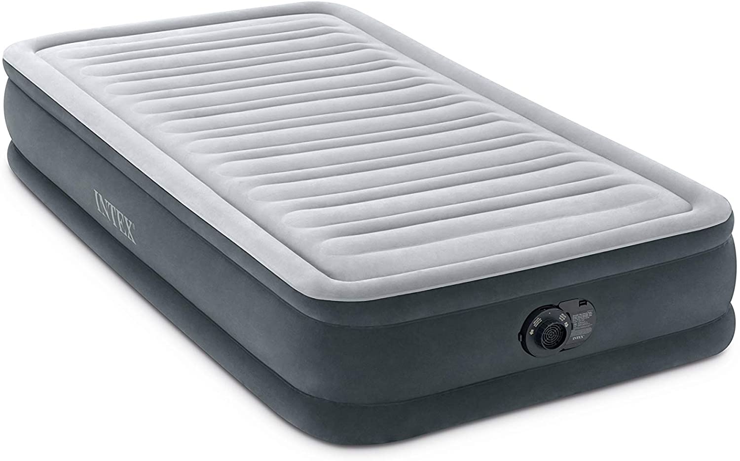 Intex Dura-Beam Deluxe Comfort Plush Air Mattress Series with Internal Pump. Twin. 13 in