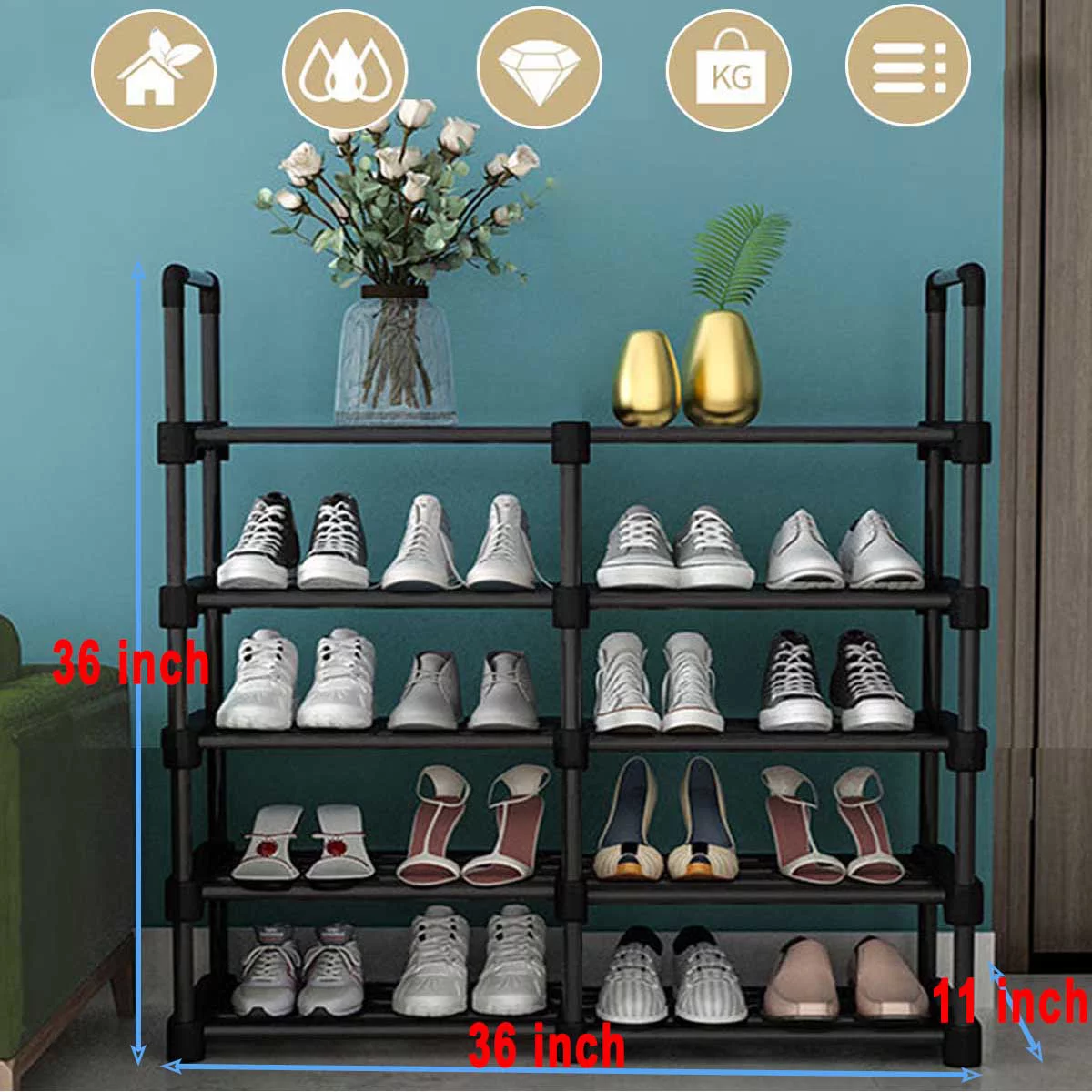 Musment Shoe Rack Shoe Organizer. 20-24 Pairs Shoes Storage Organizer Metal Stackable&Removable Multifunctional Show Rack for Entryway.Closet and Bedroom