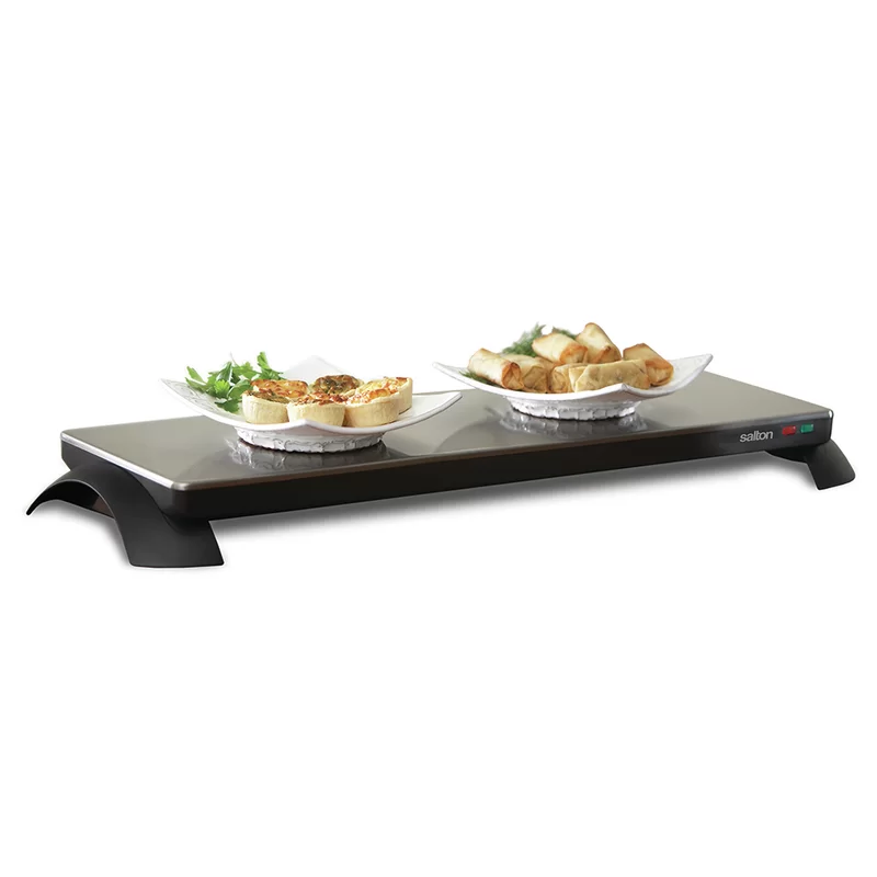 Salton TWT30 Cordless Warming Tray Medium - Stainless Steel. Black