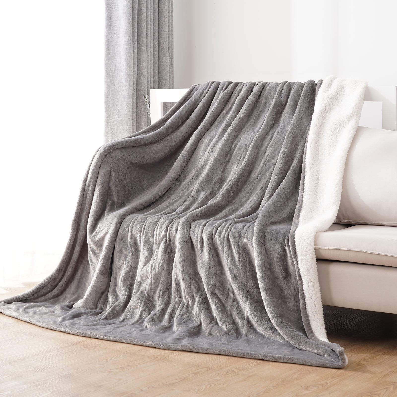 MARNUR Electric Blanket Full Size 72″x84″ Heated Blanket Flannel & Shu Velveteen