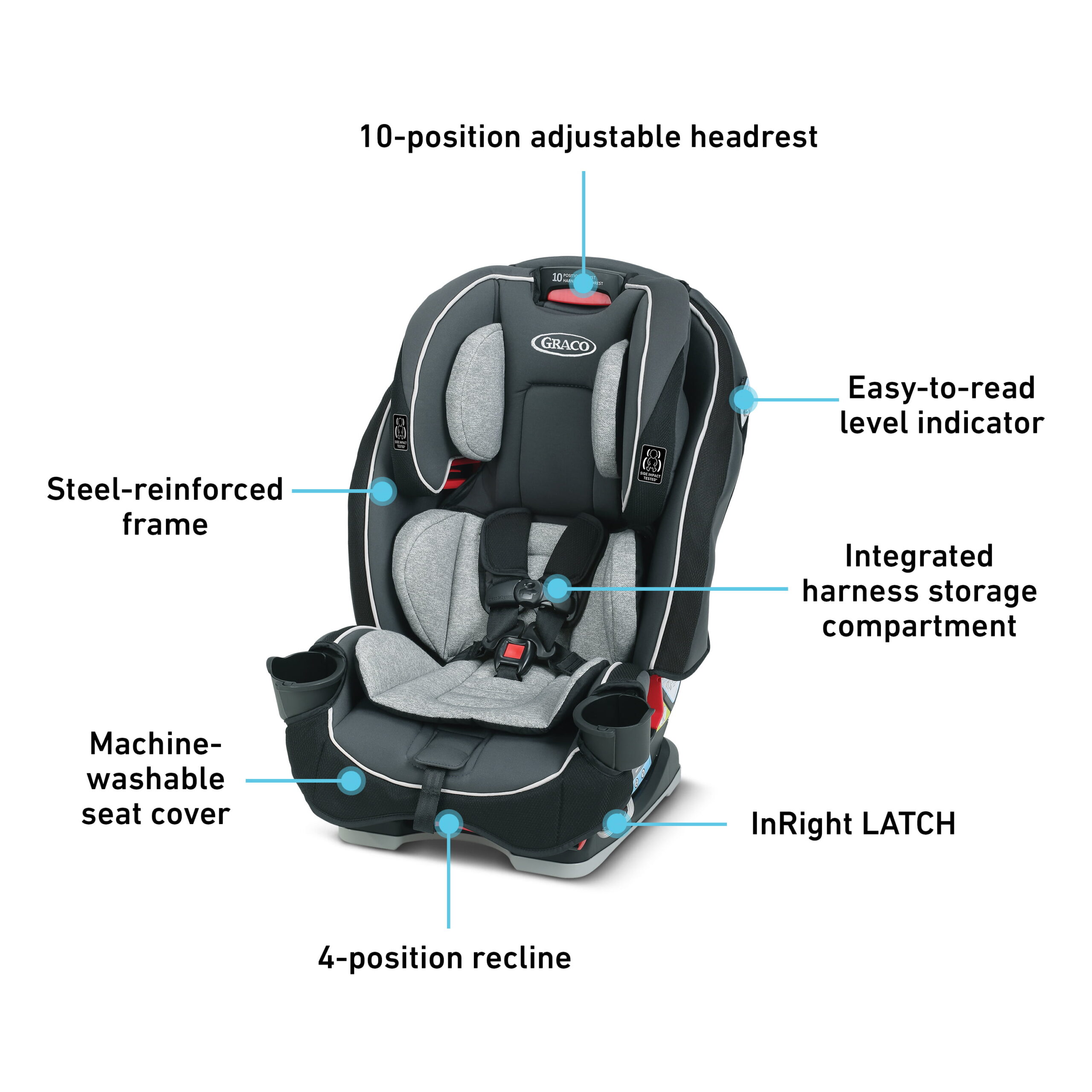 Graco SlimFit 3-in-1 Convertible Car Seat. Saves Space in Your Back Seat. Darcie
