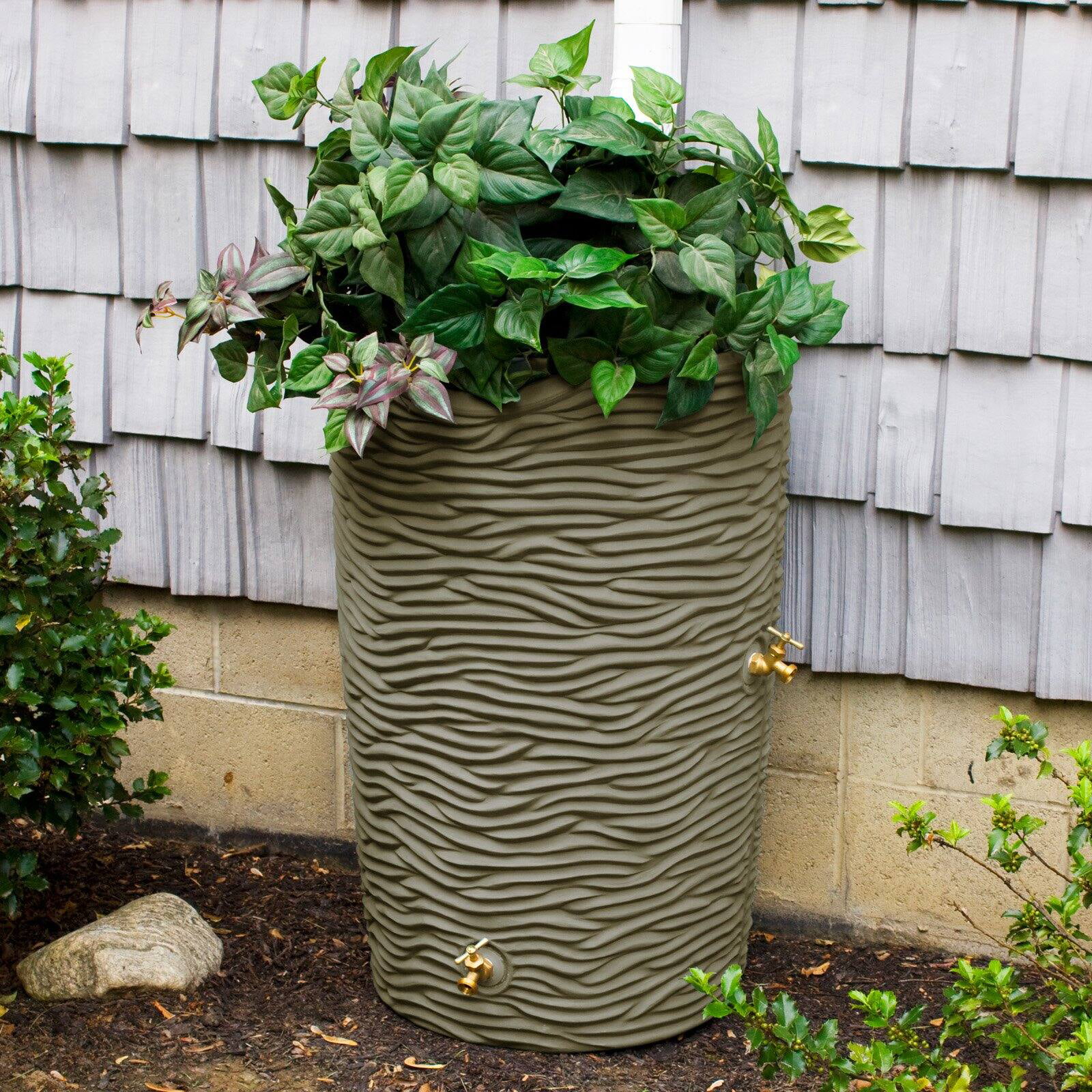 Good Ideas Impressions Palm 50-Gallon Rain Barrel - Sandstone