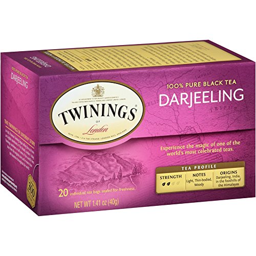Twinings of London Darjeeling Tea Bags. 20 Count. Pack of 6