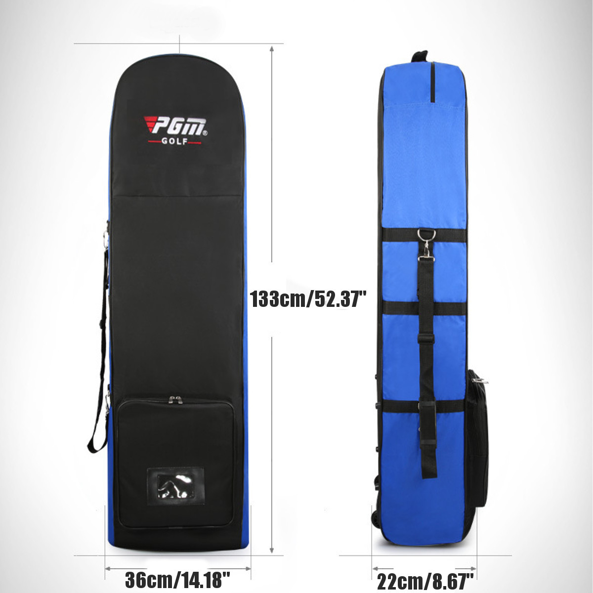 52 Inch Tall Foldable Rolling Golf Travel Bag With Wheels