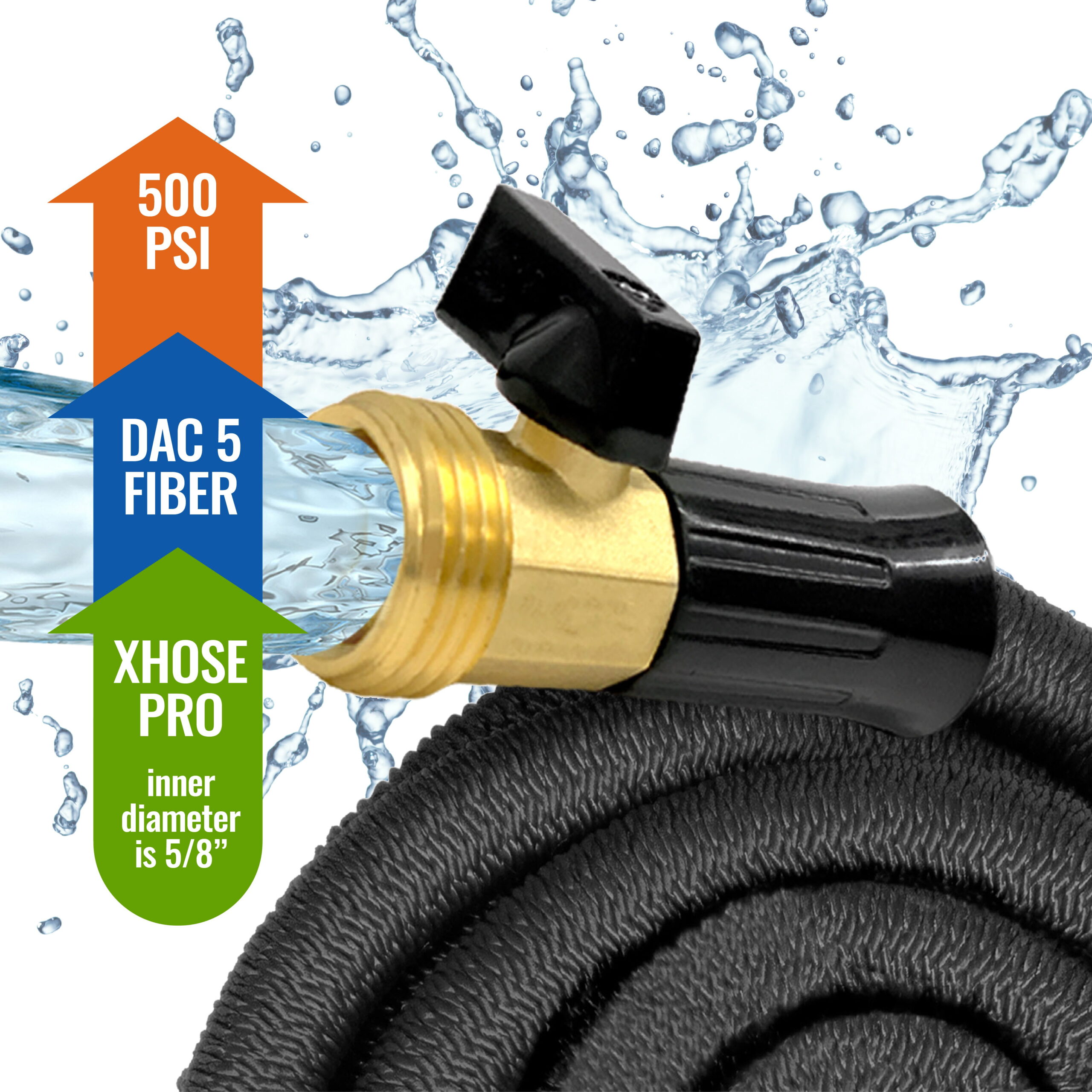 Xhose Pro Expandable Garden Hose -Heavy Duty & Flexible Lightweight Water Hose - 75 ft.