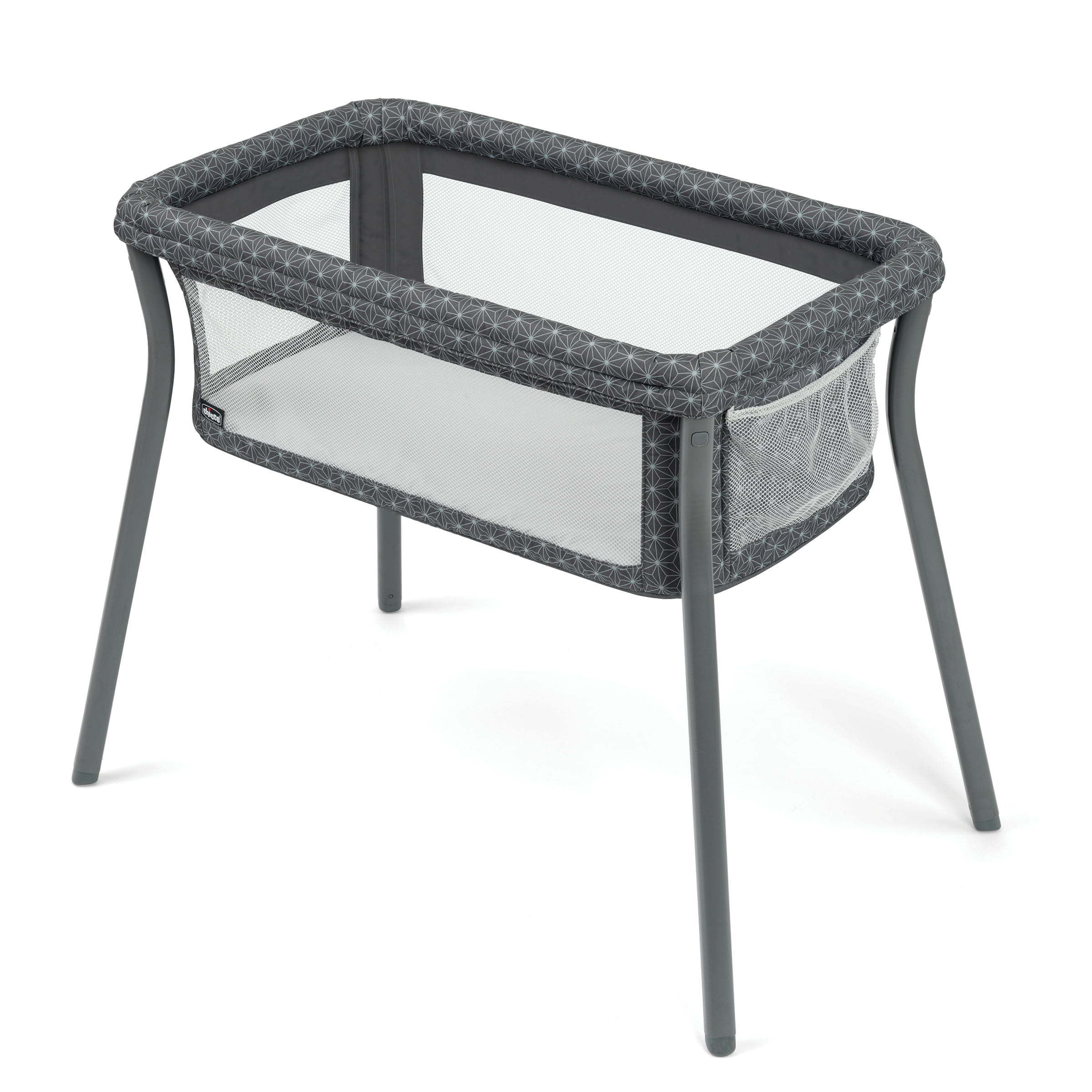 Chicco LullaGo Anywhere Portable Bedside Bassinet - Grey Star (Grey)