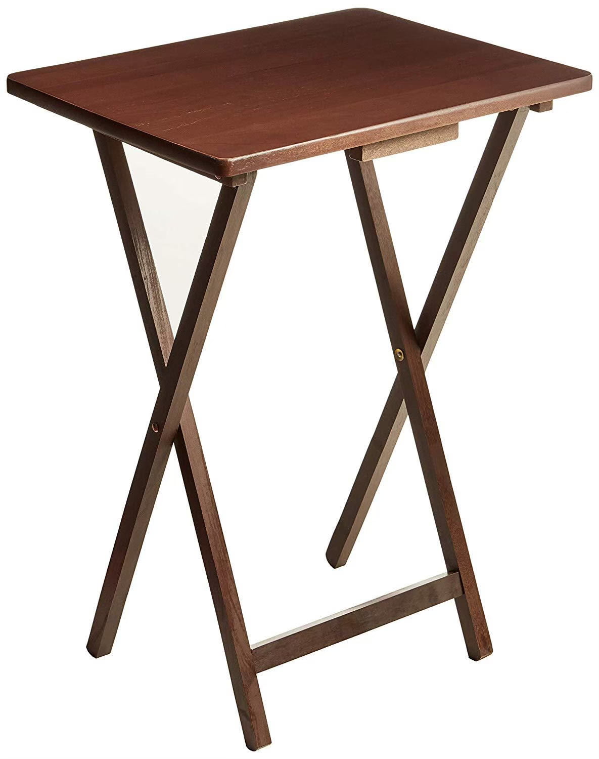 Mainstays (2-Pack) Folding TV Tray Table Set in Walnut 19 x 15 x 26 inch