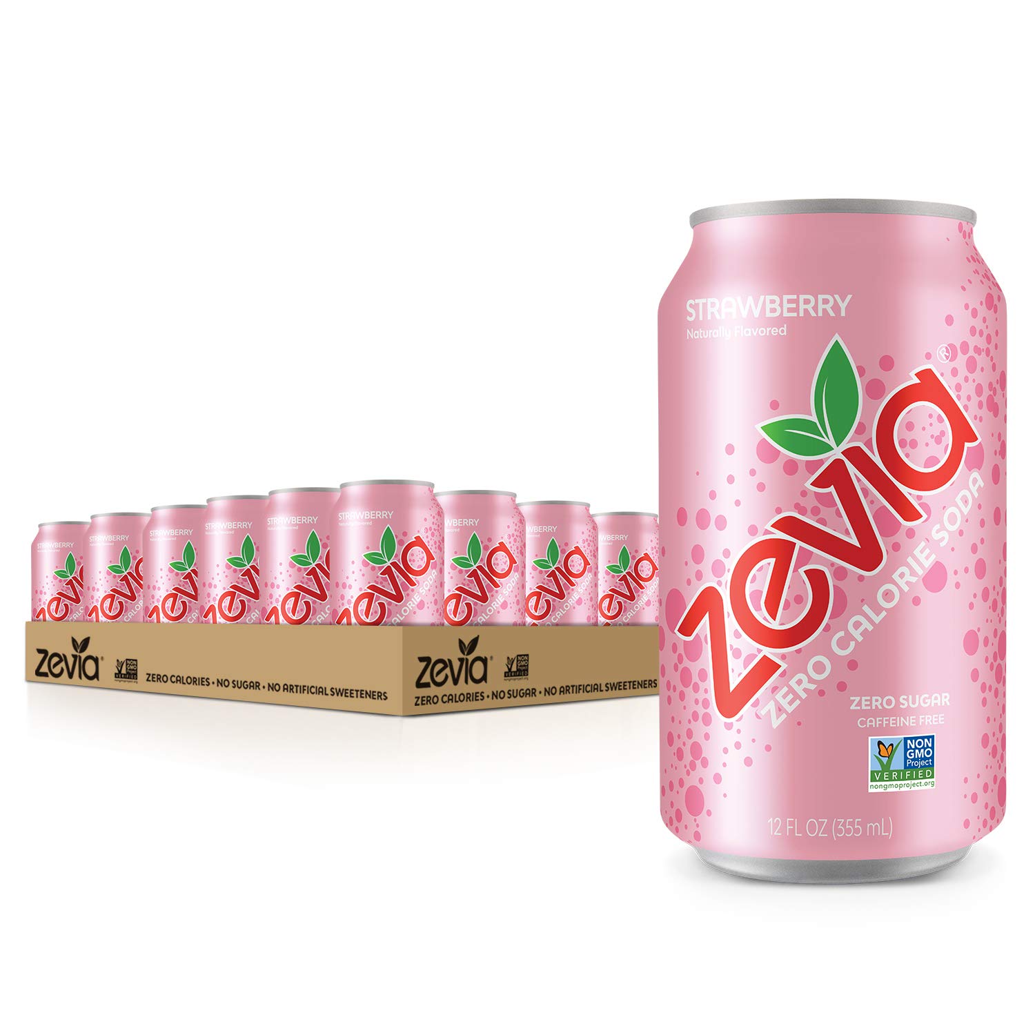 Zevia Zero Calorie Soda. Strawberry. 12 Ounce Cans (Pack of 24)
