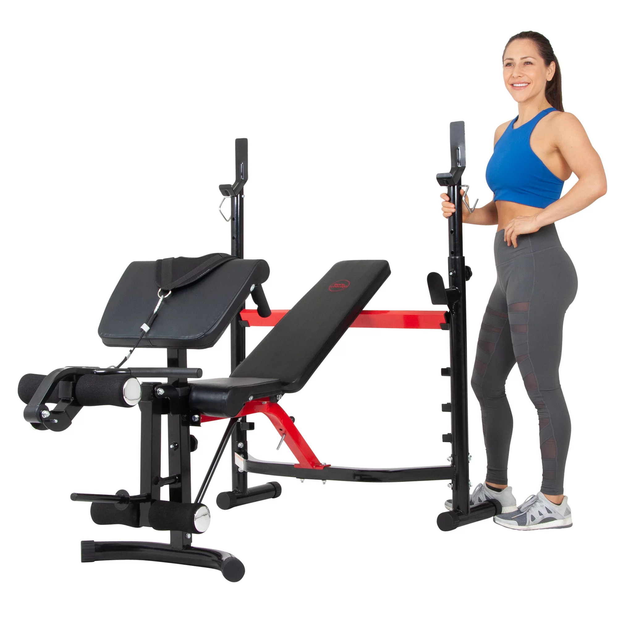 Body Champ BCB5268 Olympic Weight Bench with Arm Curl and Curl Bar Attachment. 300 Lbs. Weight Limit