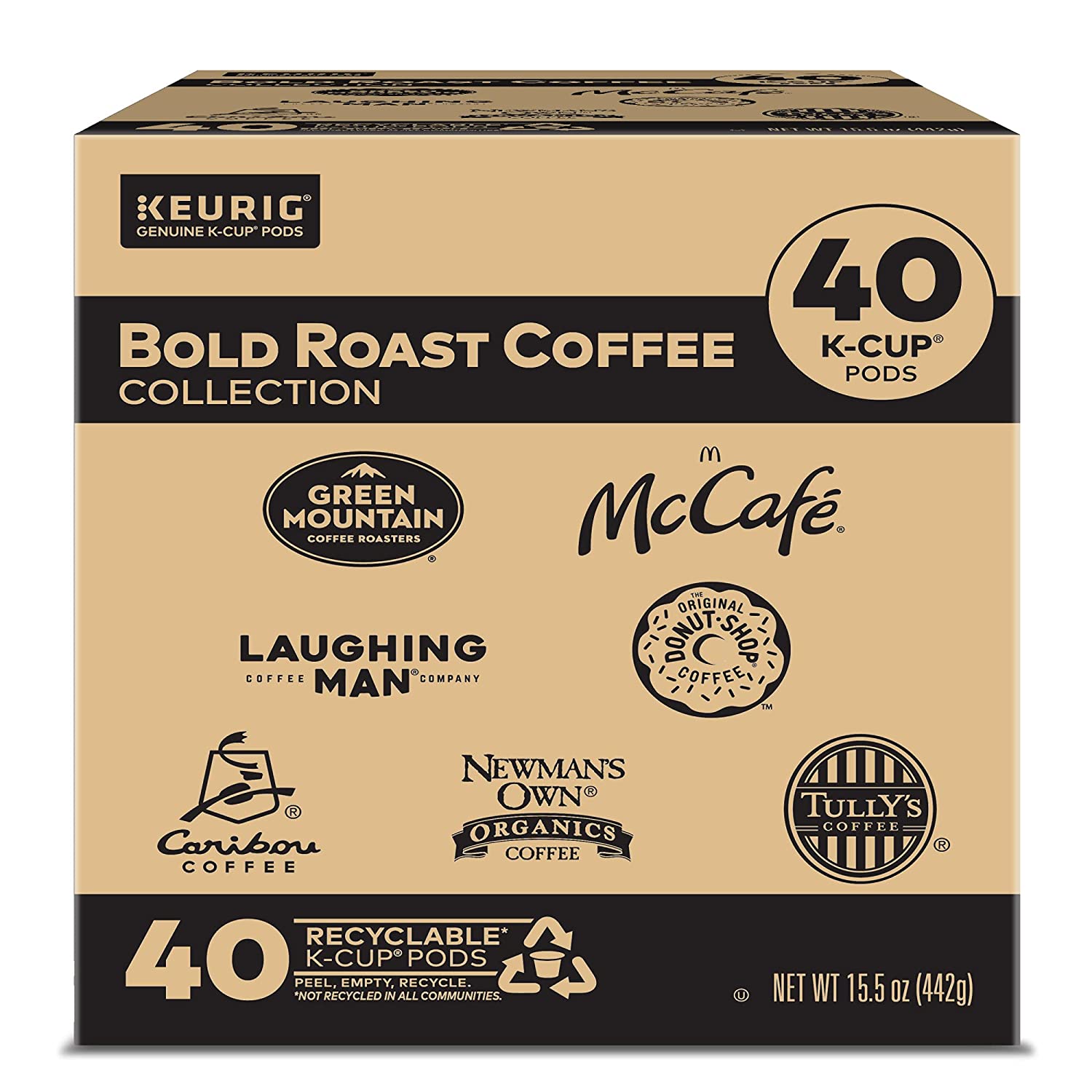 Keurig Bold Roast Coffee Collection. Single -Serve K-Cup Coffee Pods Variety Pack. 40 Count