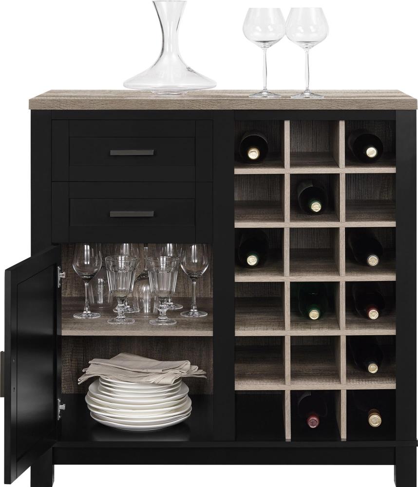 Ameriwood Home Black Composite Base with Composite Top Kitchen Cart (36-in x 18.2-in x 37.1-in)