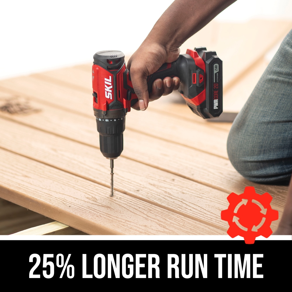 SKIL PWR CORE 20 4-Tool 20-volt Power Tool Combo Kit Case (2 Li-ion Batteries Included and Charger Included)