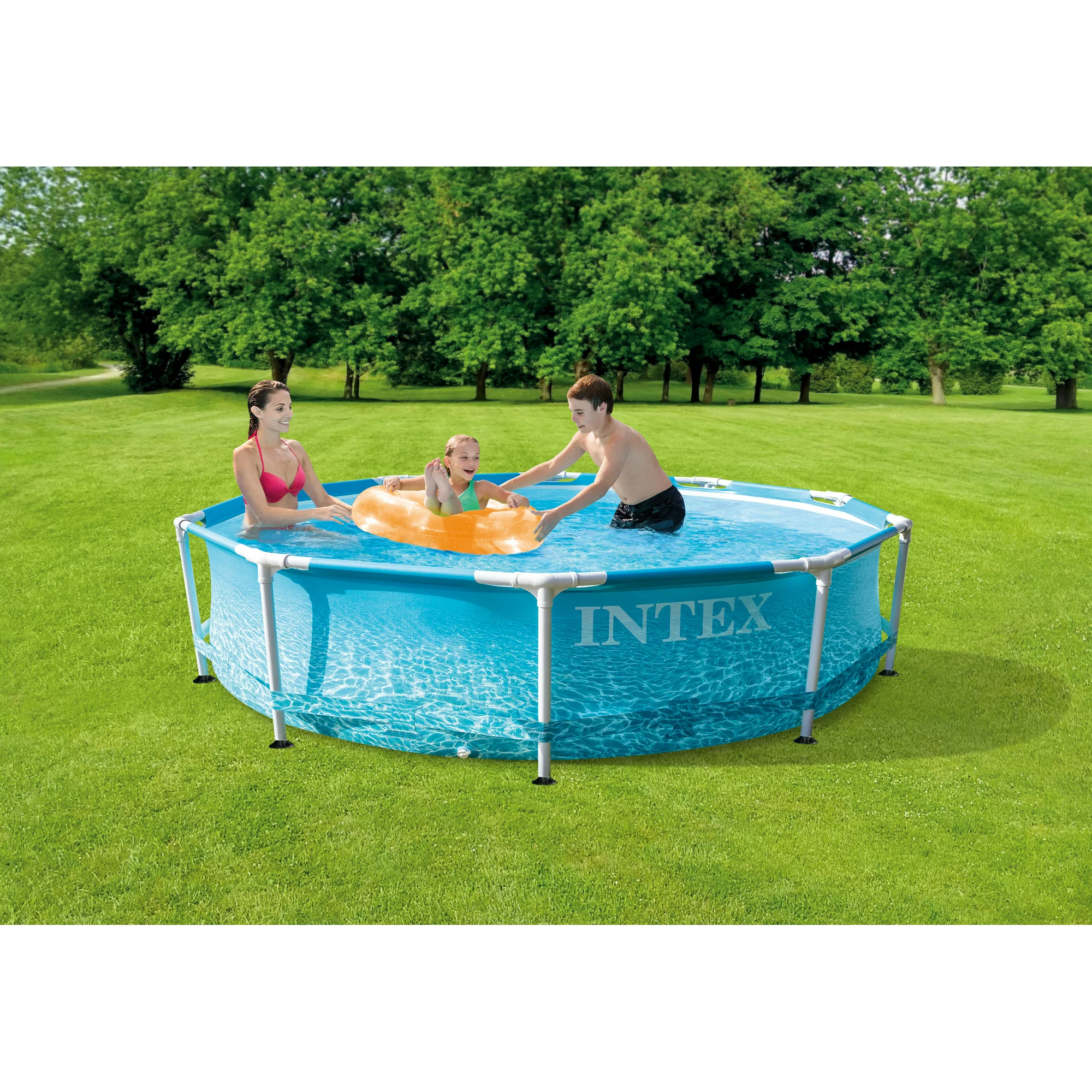 Intex 10′ X 30″ Beachside Metal Frame Swimming Pool with GFCI 330 GPH Filter Pump Model 28207EH
