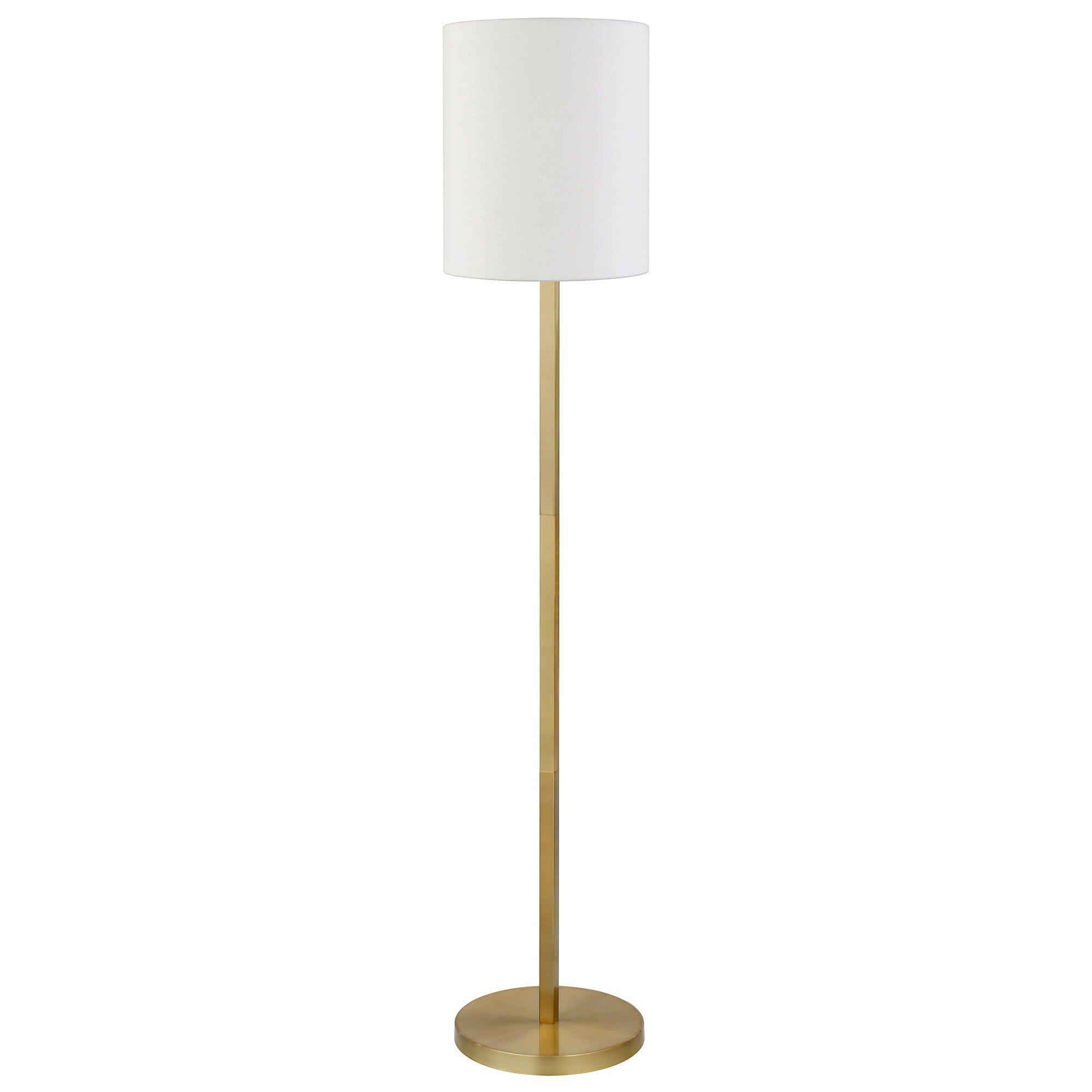 Evelyn&Zoe Traditional Floor Lamp with Round Base. Brass
