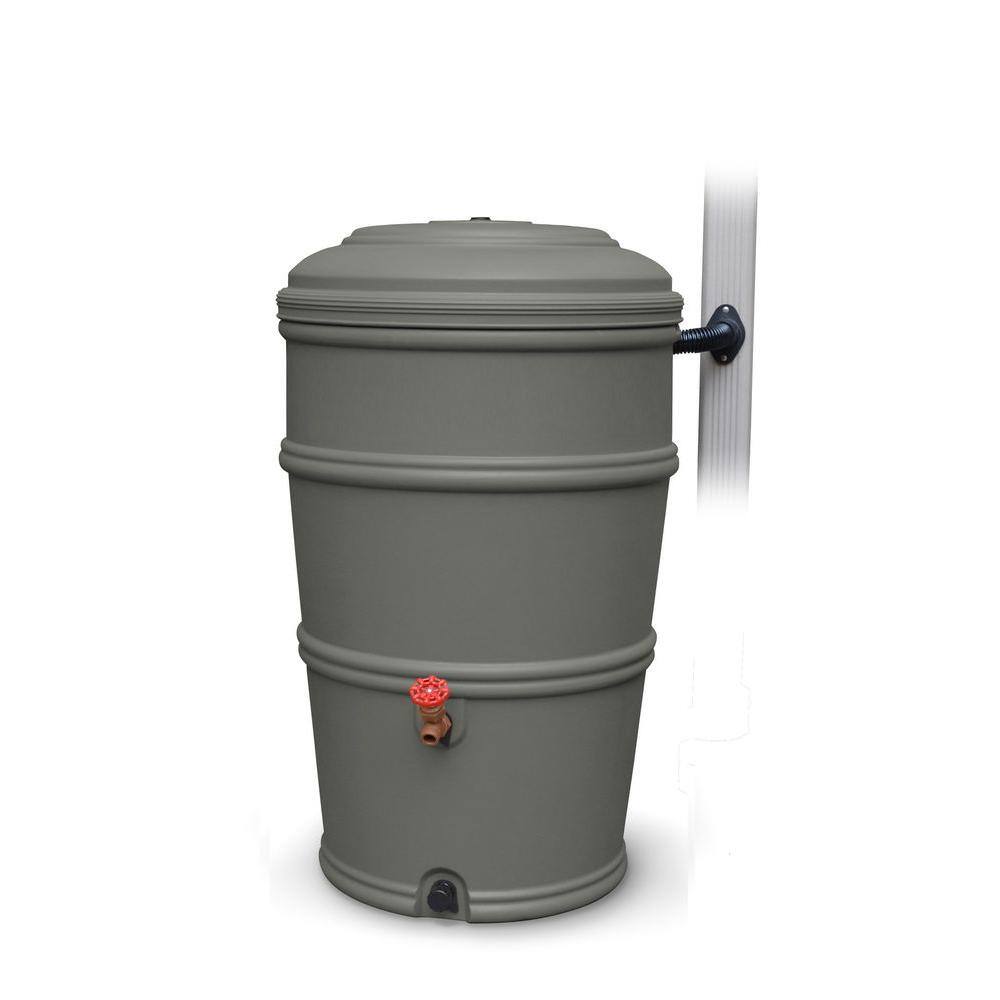 EarthMinded PRN1051 RainStation 50 Gal. Rain Barrel with Diverter System in Granite Color
