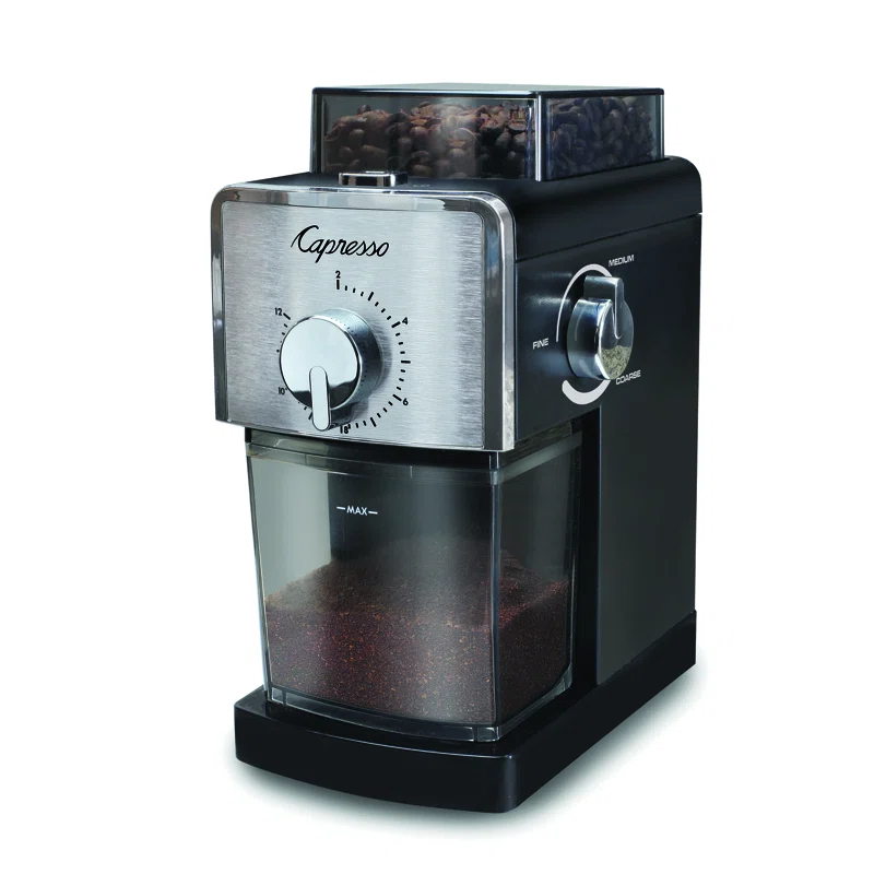 Capresso Burr Grinder. Black. 10Hx8Lx6W