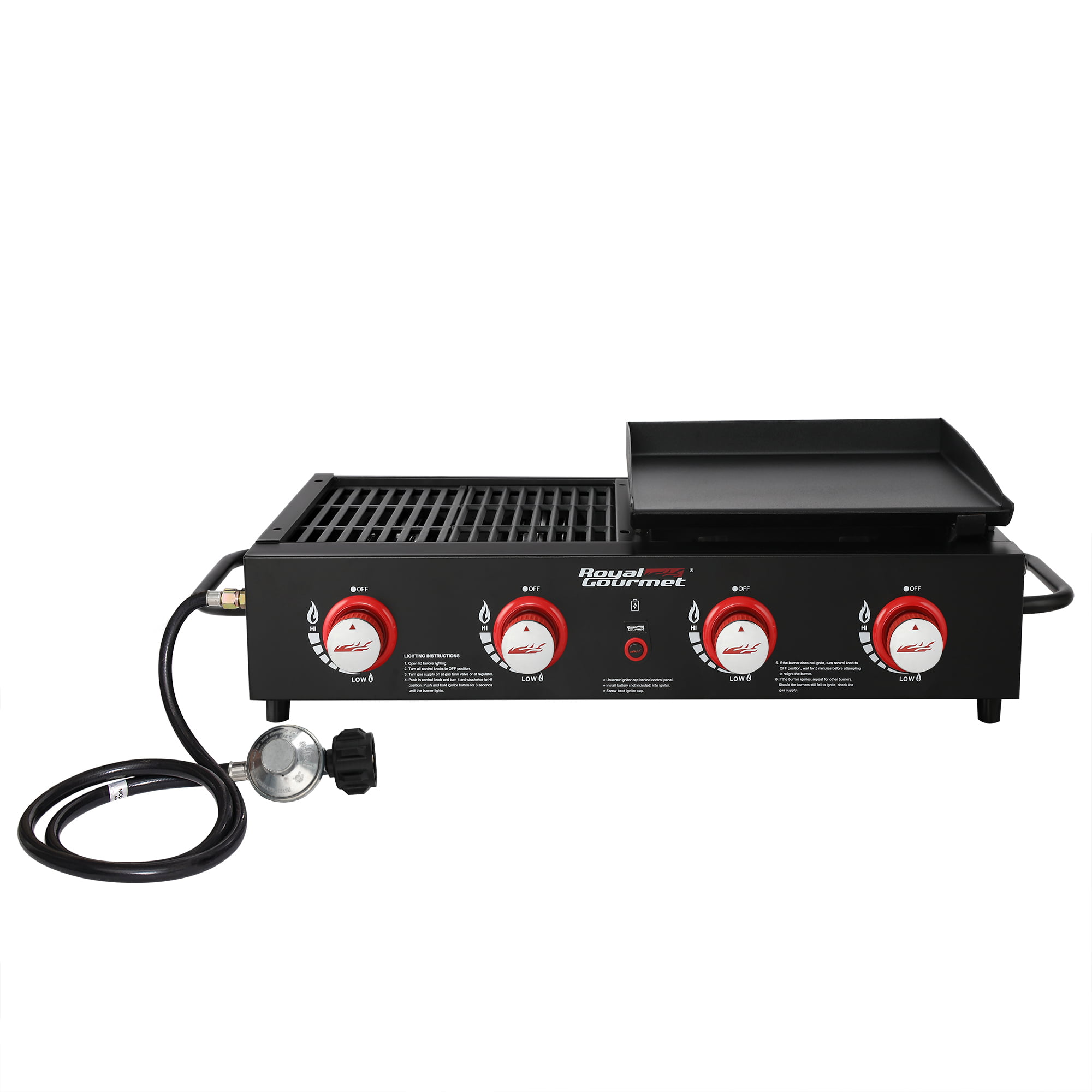 Royal Gourmet 4-Burner GD4002T Portable Gas Grill and Griddle Combo. 40000 BTU