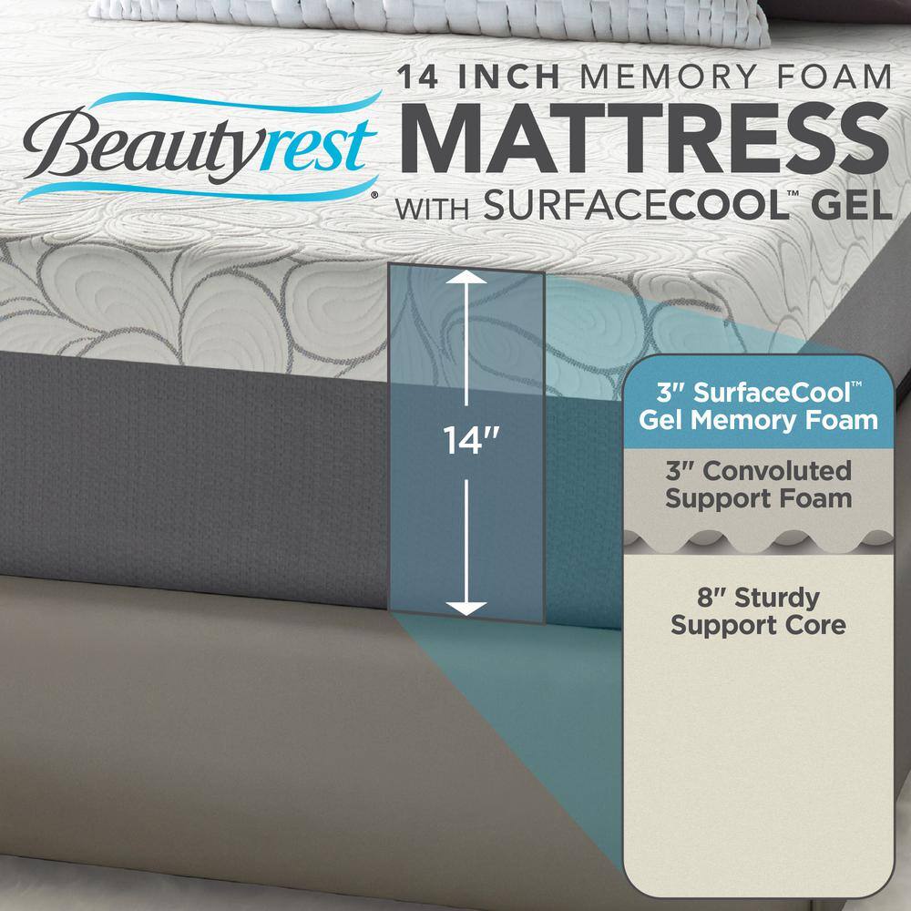 Beautyrest  14 in. King Memory Foam Mattress with SurfaceCool Gel