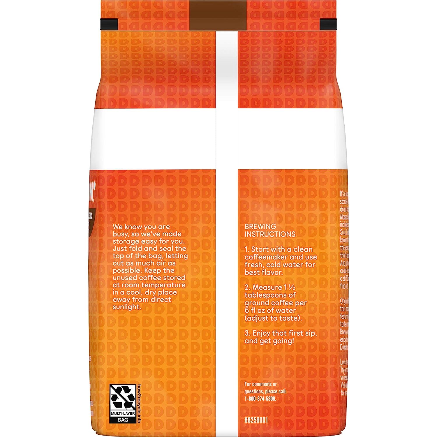 Dunkin- Original Blend Medium Roast Ground Coffee. 20 Ounces (Pack of 6)