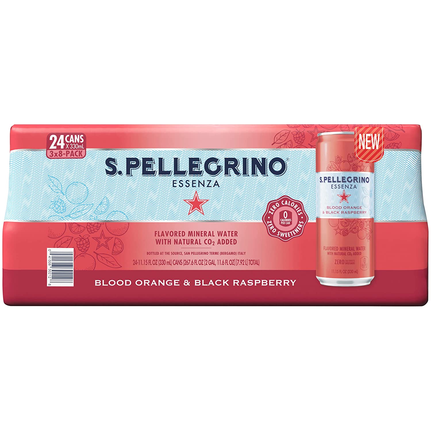 San Pellegrino Essenza Blood Orange Black Raspberry Flavored Mineral Water