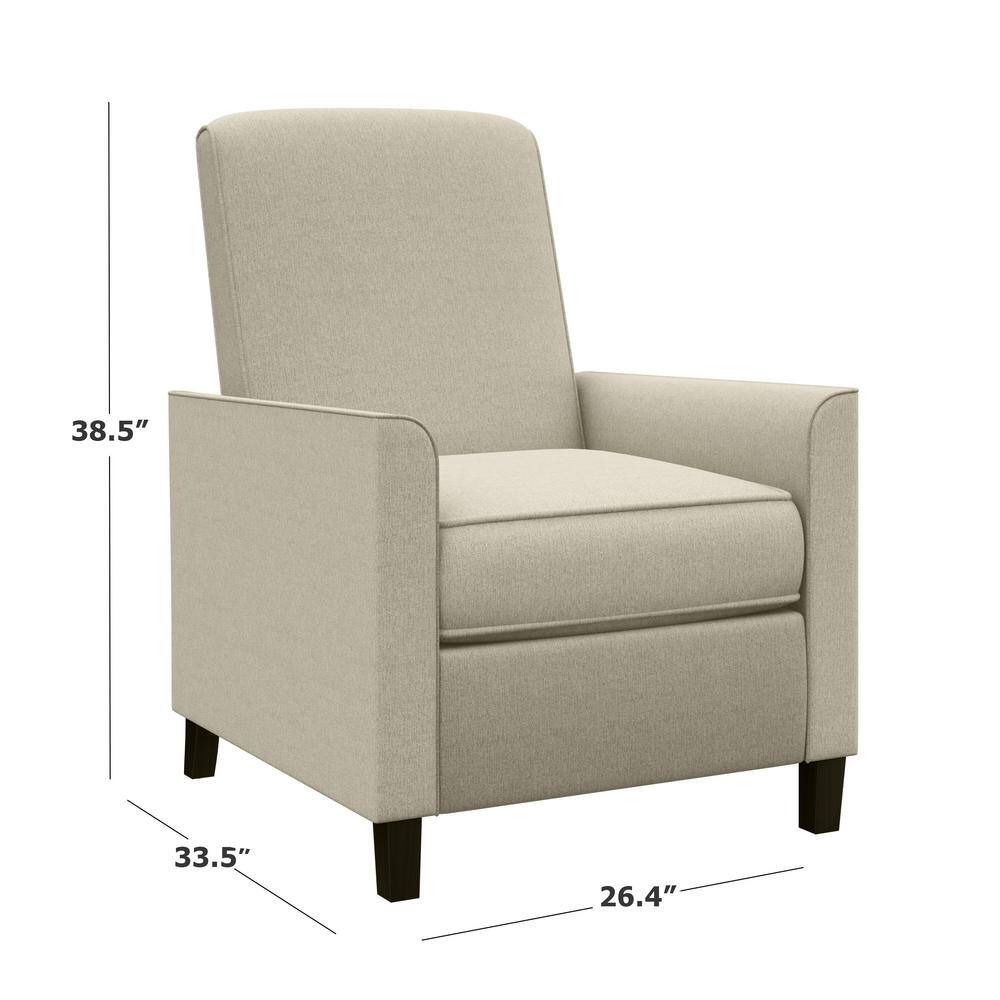 StyleWell Maycotte Biscuit Beige Upholstered Pushback Recliner