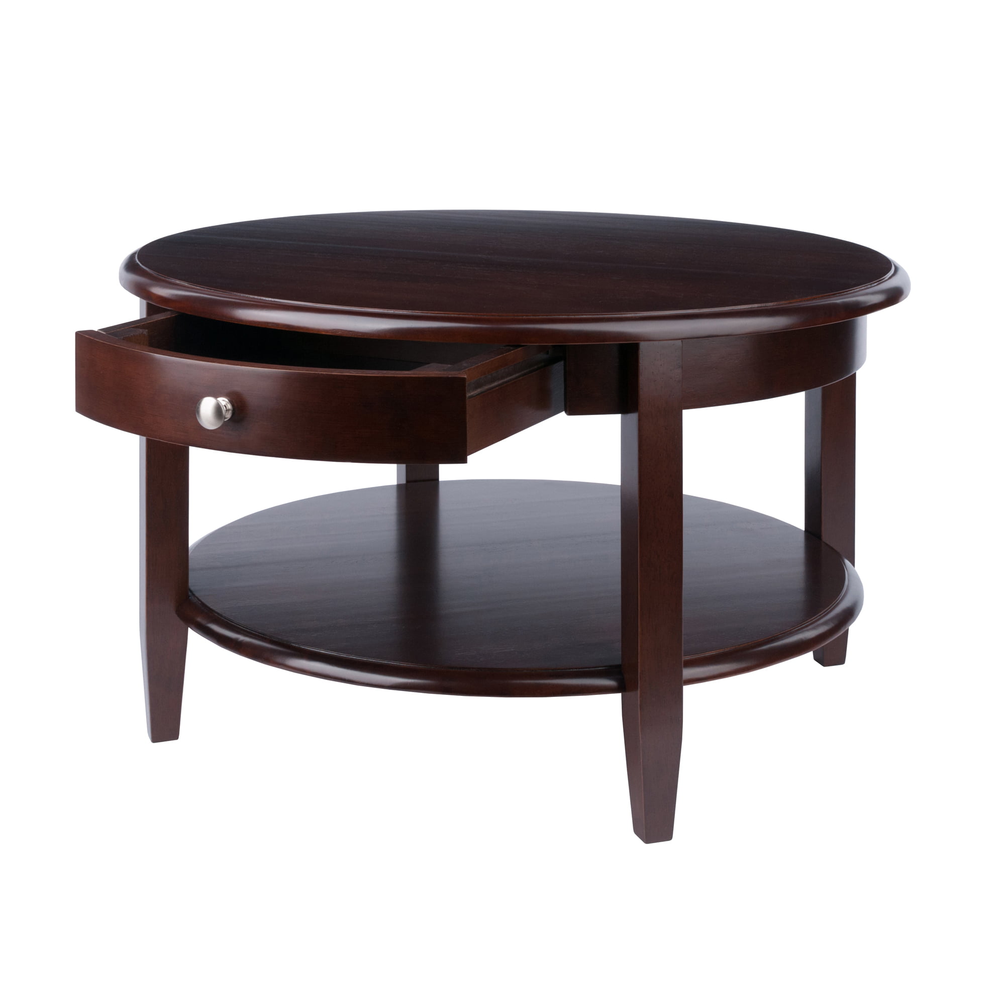 Winsome Wood Concord Round Coffee Table. Walnut Finish