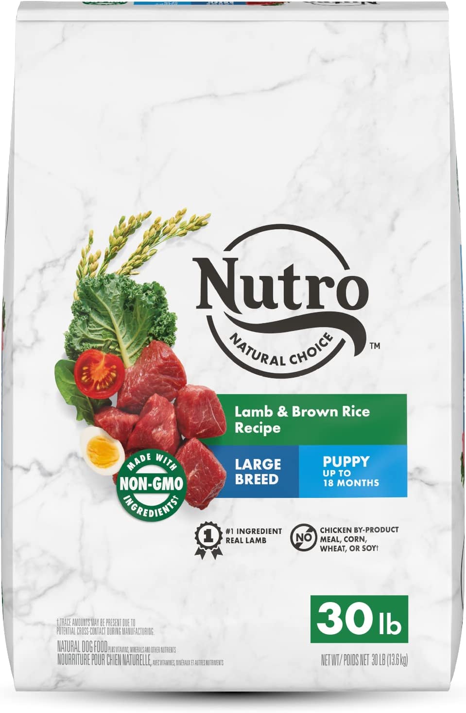 NUTRO NATURAL CHOICE Large Breed Puppy Dry Dog Food Lamb & Brown Rice Recipe 30 Pound (Pack of 1)