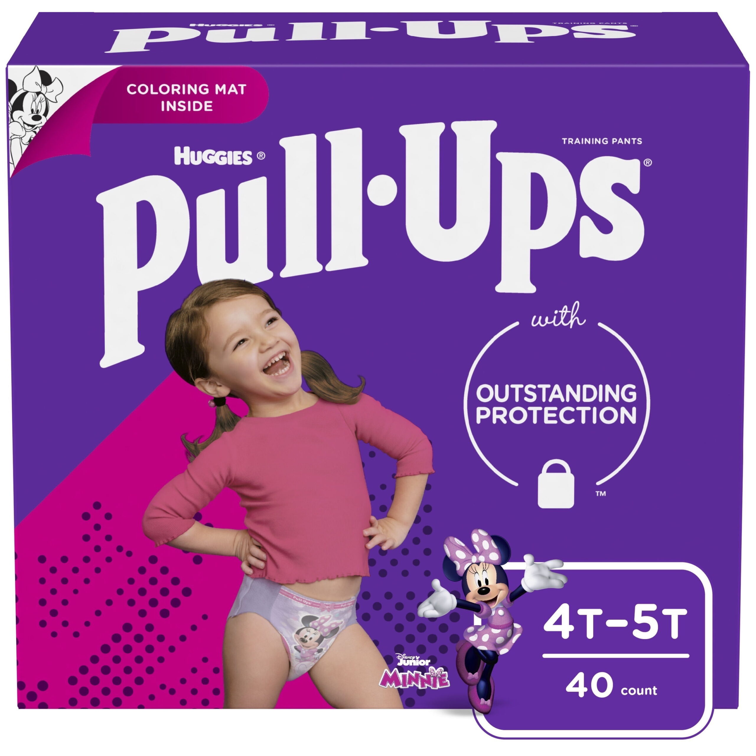 Huggies Pull-Ups Girls- Potty Training Pants Size 6. 40 Ct. 4T-5T (38-50 lb.)