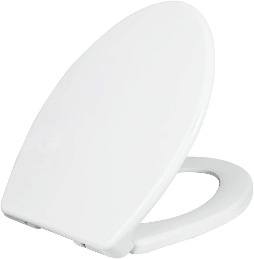 LUXE Bidet Luxe TS1008E Elongated Comfort Fit Toilet Seat with Slow Close. Quick Release Hinges. and Non-Slip Bumpers (White)