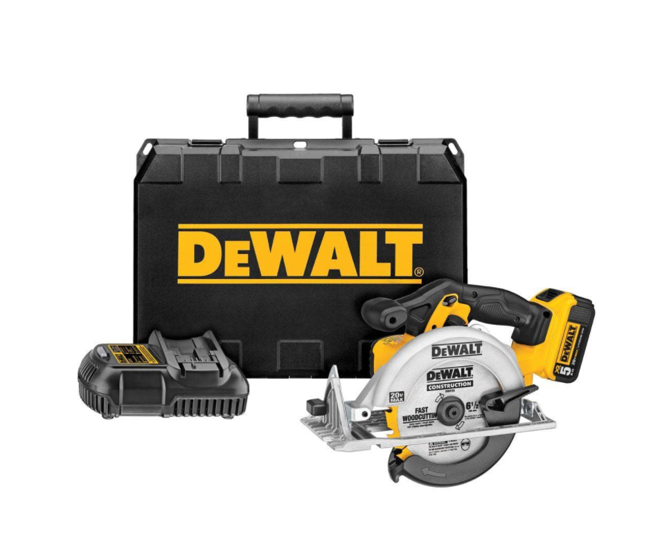 DEWALT DCS391P1 20-Volt MAX Cordless 6-1/2 in. Circular Saw with (1) 20-Volt Battery 5.0Ah & Charger