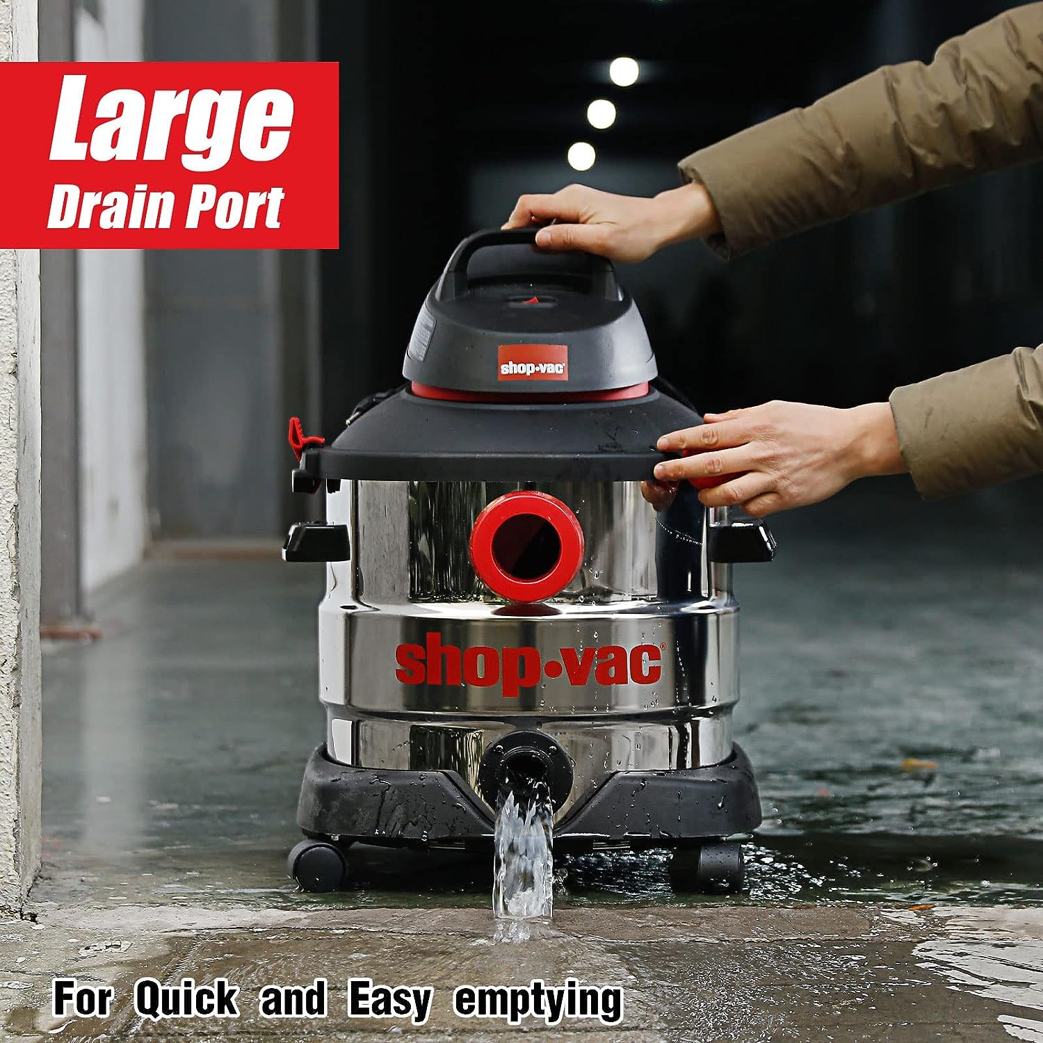 Shop-Vac 8 Gallon 6.0 Peak HP Wet/Dry Vacuum. Stainless Steel Tank. Portable Shop Vacuum with Multifunctional Attachments for Jobsite. Garage & Workshop. 5989400