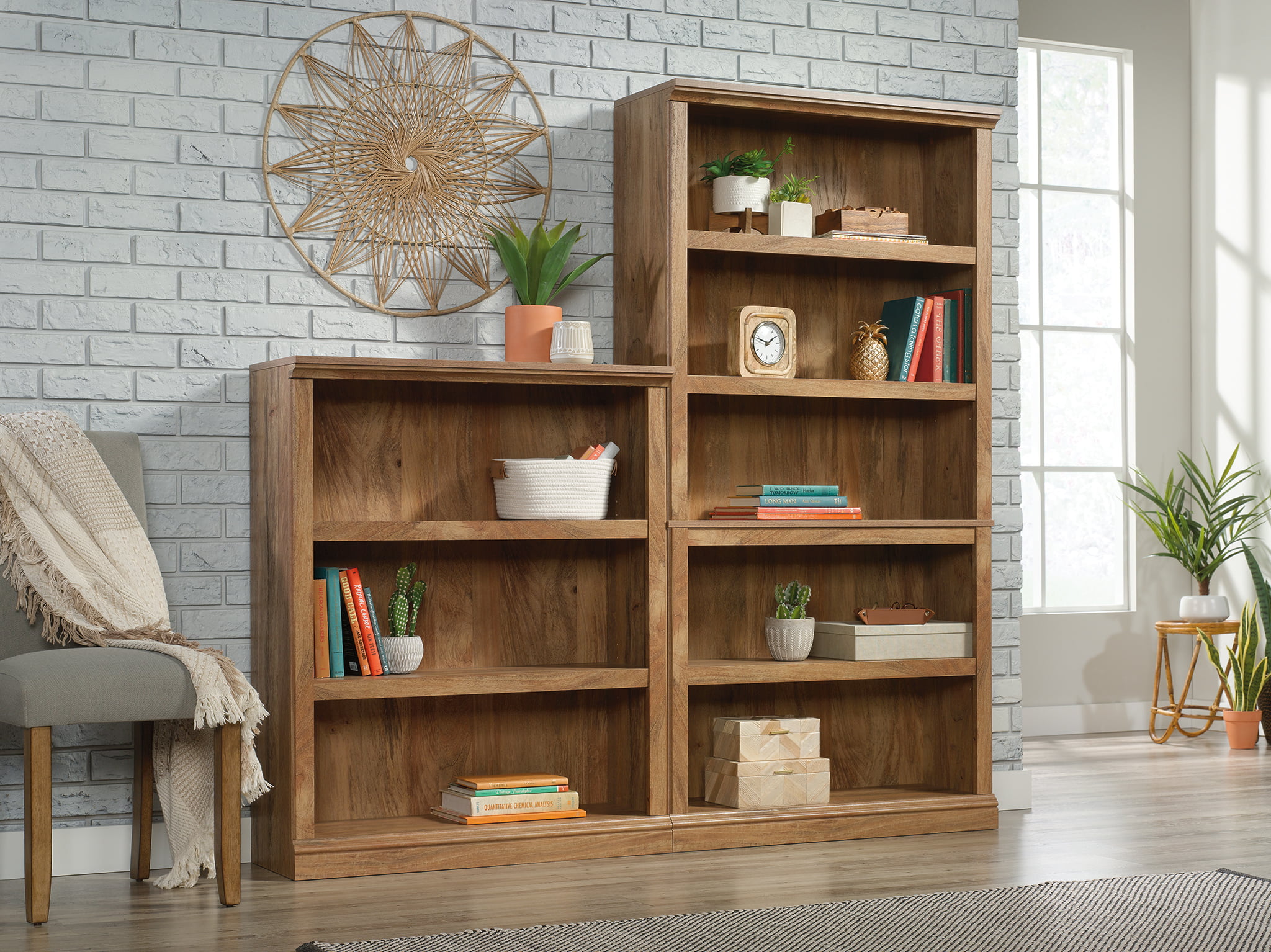 Sauder 3-Shelf Bookcase. Sindoori Mango Finish