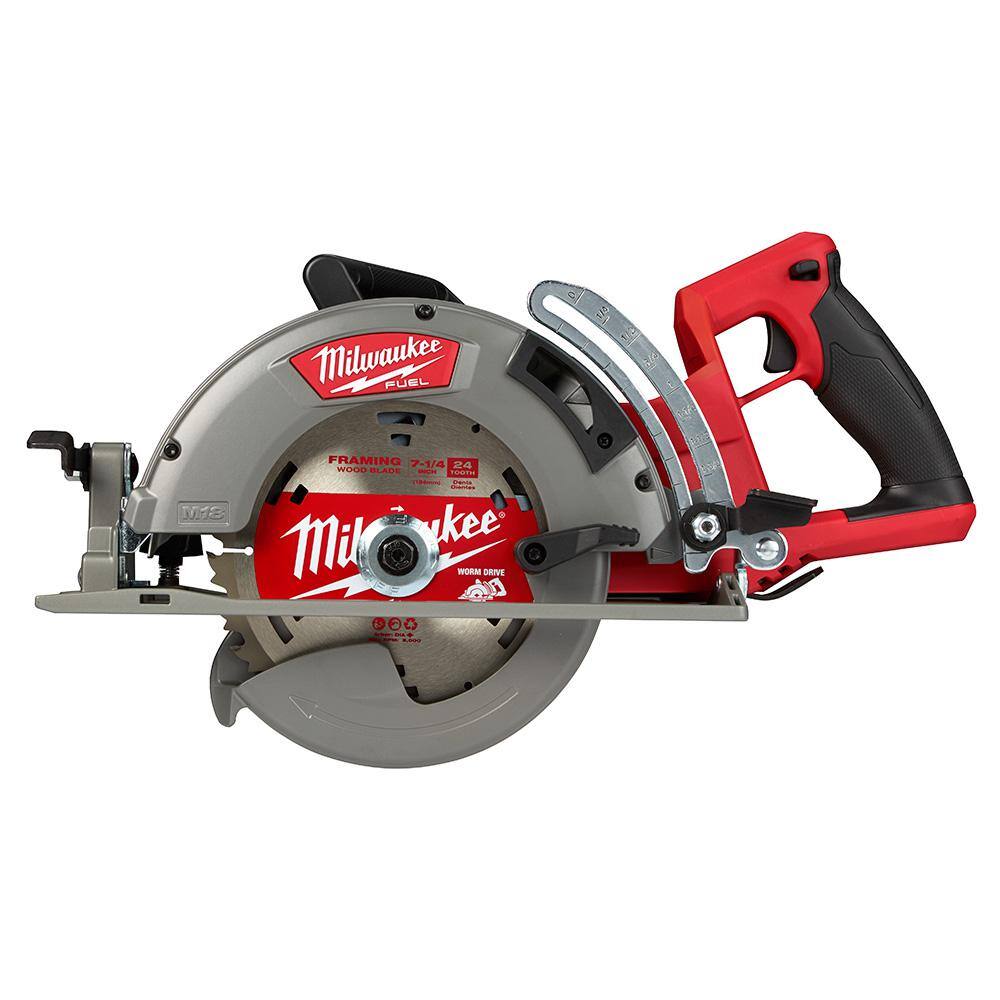 Milwaukee 2830-20-2745-20 M18 FUEL 18V Lithium-Ion Cordless 7-1/4 in. Rear Handle Circular Saw with 30-Degree Framing Nailer (2-Tool)