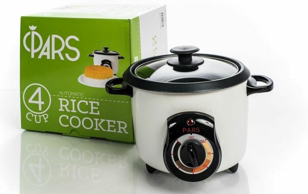 Pars Automatic Persian Rice Cooker - Tahdig Rice Maker Perfect Rice Crust. 4 Cup
