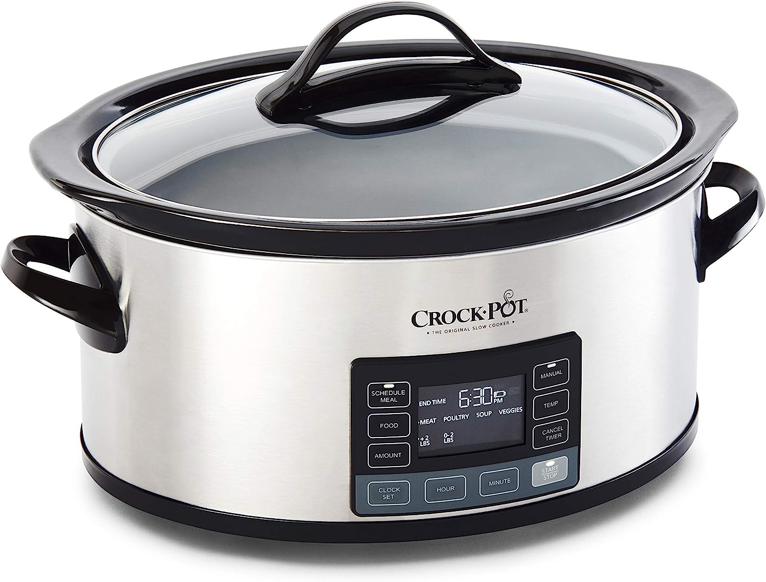 Crock-Pot MyTime Technology 6 Quart Programmable Slow Cooker and Food Warmer with Digital Timer. Stainless Steel (2137020)