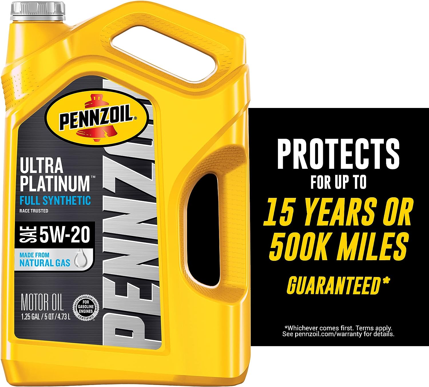 Pennzoil Ultra Platinum Full Synthetic 5W-20 Motor Oil (5 Quart. Case of 3)