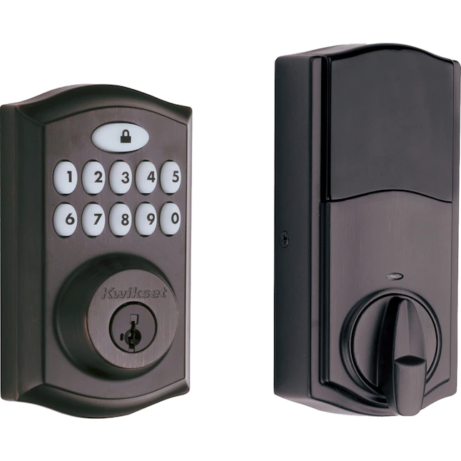 Kwikset  SmartCode 913 Venetian Bronze Single Cylinder Electronic Deadbolt Lighted Keypad