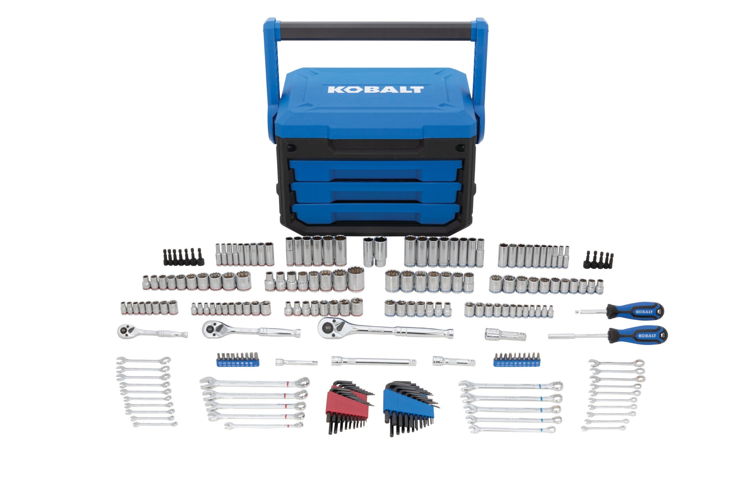 Kobalt 227-Piece Standard (SAE) and Metric Polished Chrome Mechanics Tool Set with Hard Case