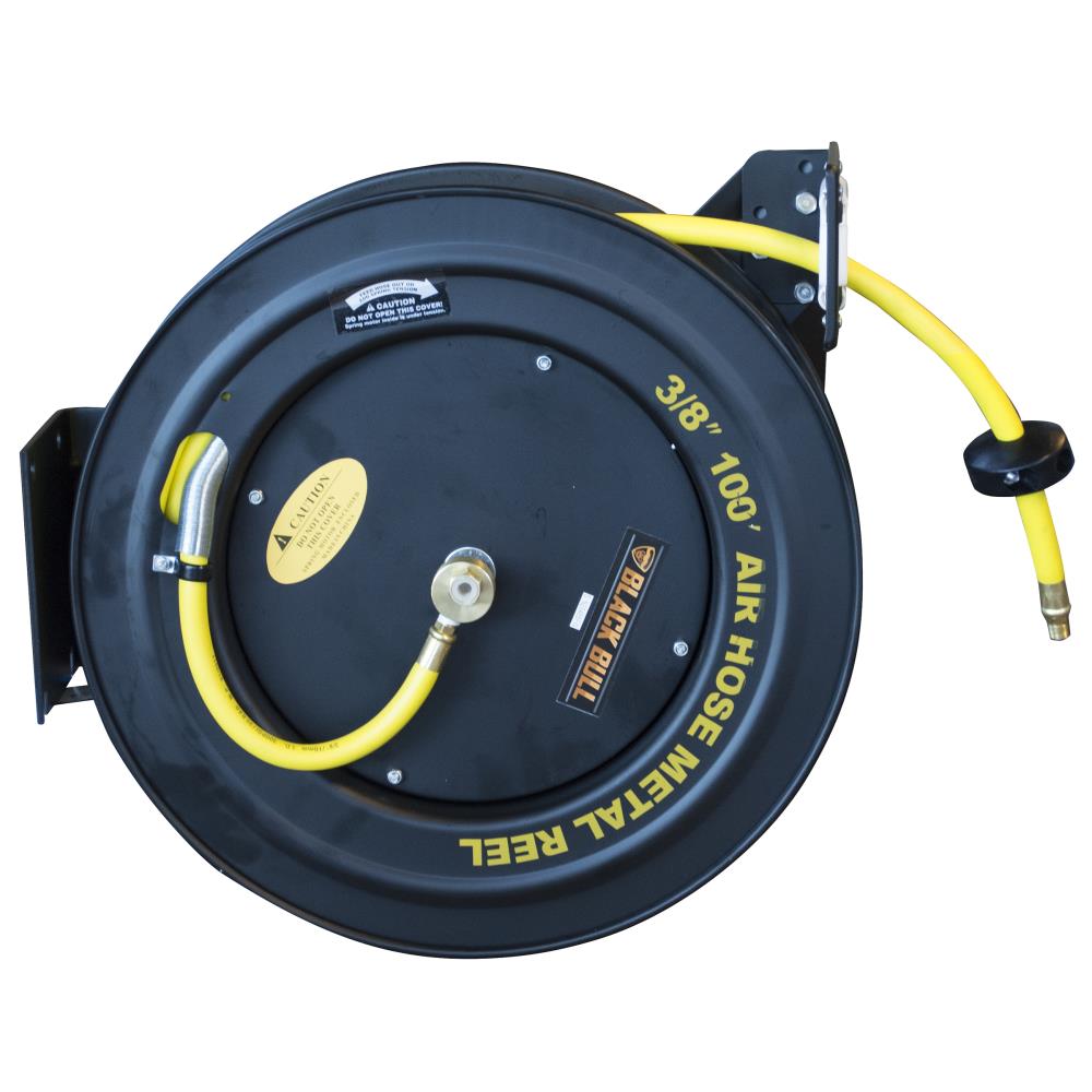 Black Bull 100 Foot Retractable Air Hose Reel with Auto Rewind