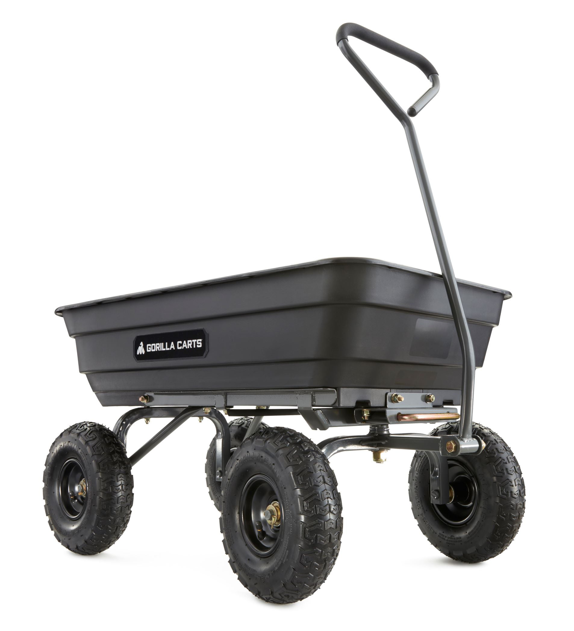 Gorilla Carts GOR4PS 600-lb. Poly Garden Dump Cart with 10″ Tires