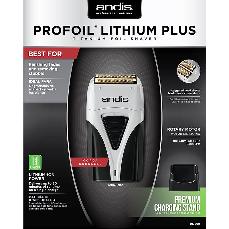 Andis Profoil Lithium Plus Titanium Foil Mens Cordless Shaver Kit. 1 Ea