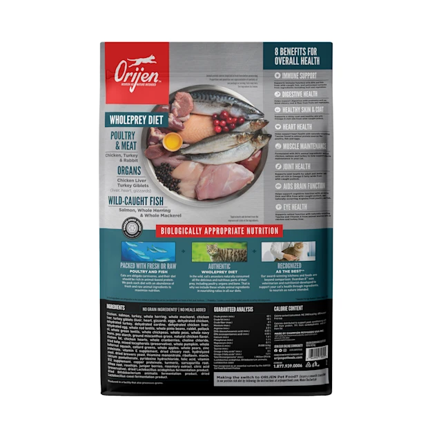 ORIJEN Grain Free Guardian 8 Dry Adult Cat Food. 10 lbs.