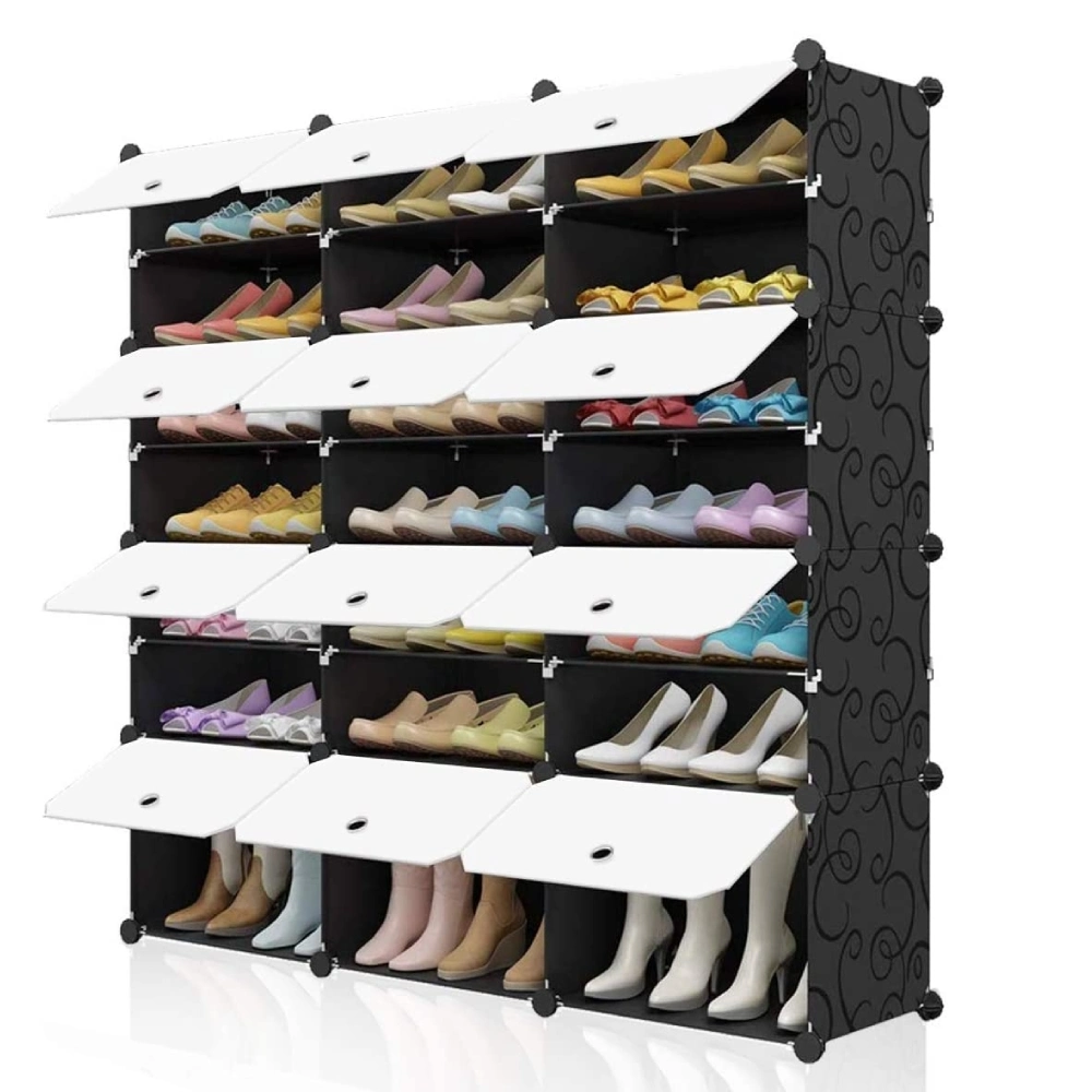 DISCOUNTTODAY 7 Tiers Portable Shoe Rack Organizer 48 Pairs Shelf Storage Cabinet for Heels 48″(W) x 12″(D) x 48″(H)