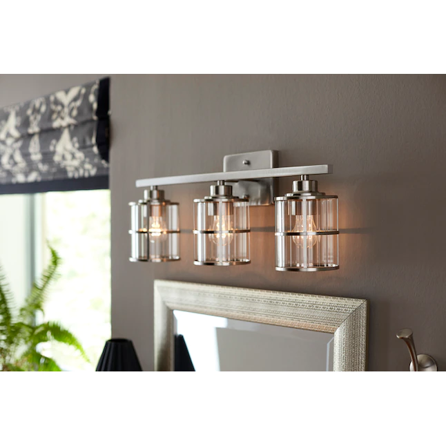 allen + roth  21.26-in 3-Light Brushed Nickel Traditional Vanity Light Bar